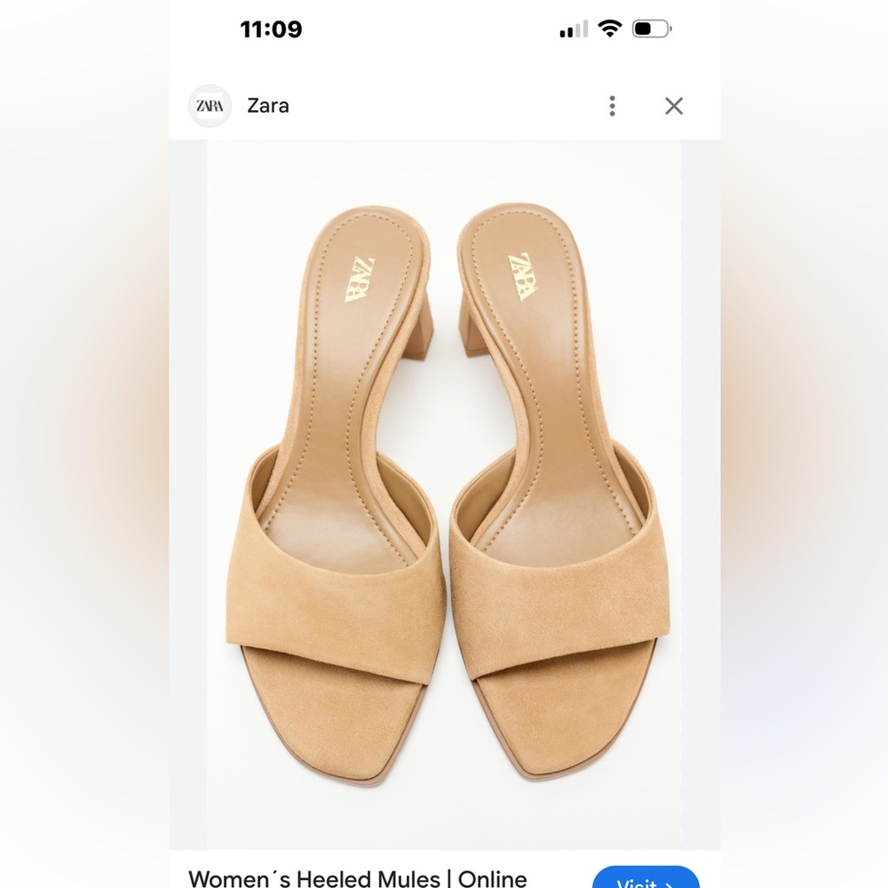 Zara heeled Mules. 7.5 
Amazing mules